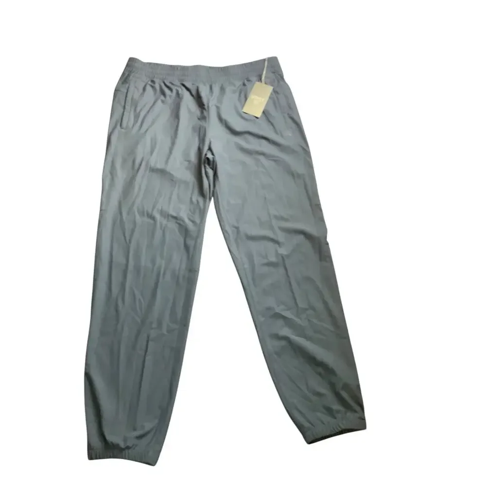 VRST Mens Large Performance Jogger Pants Blue Gray Zip Pockets Athletic NWT